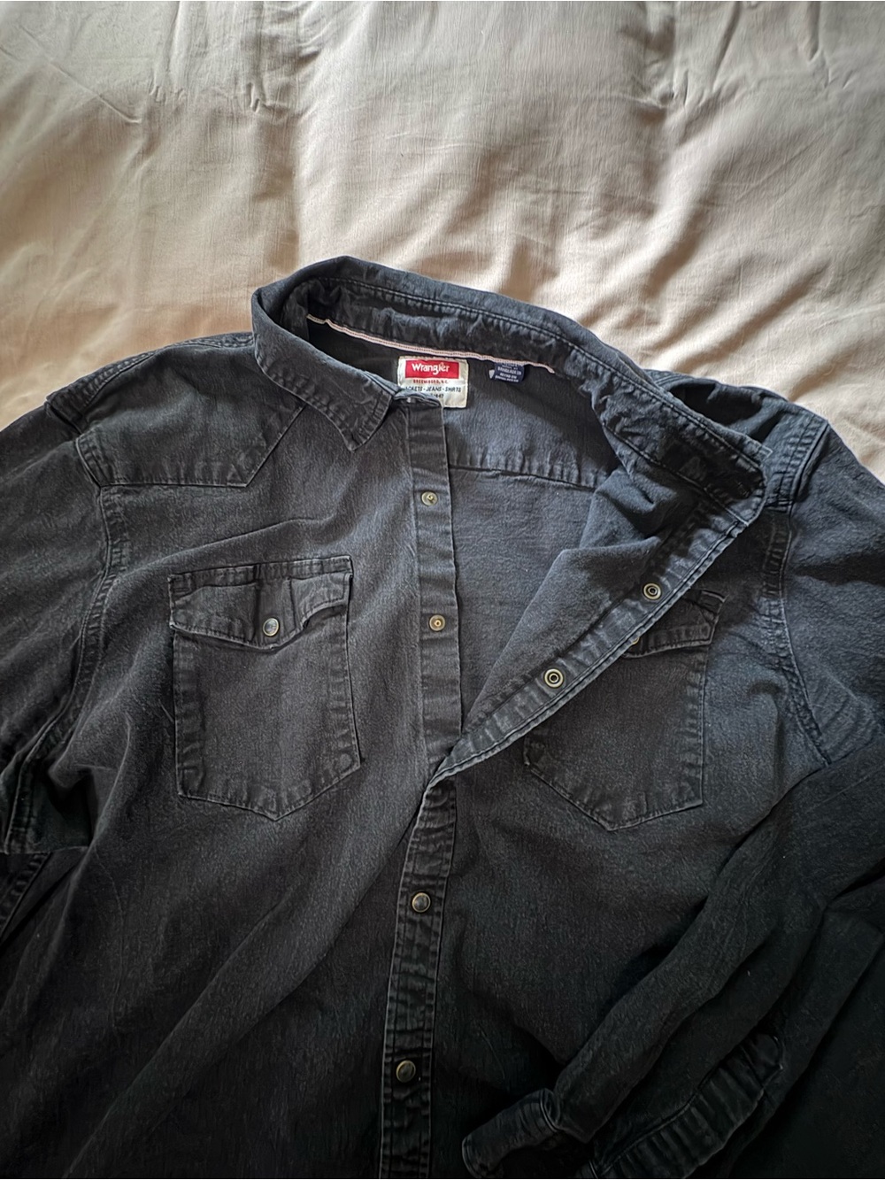 Wrangler Black Casual Button-Down Western Shirt